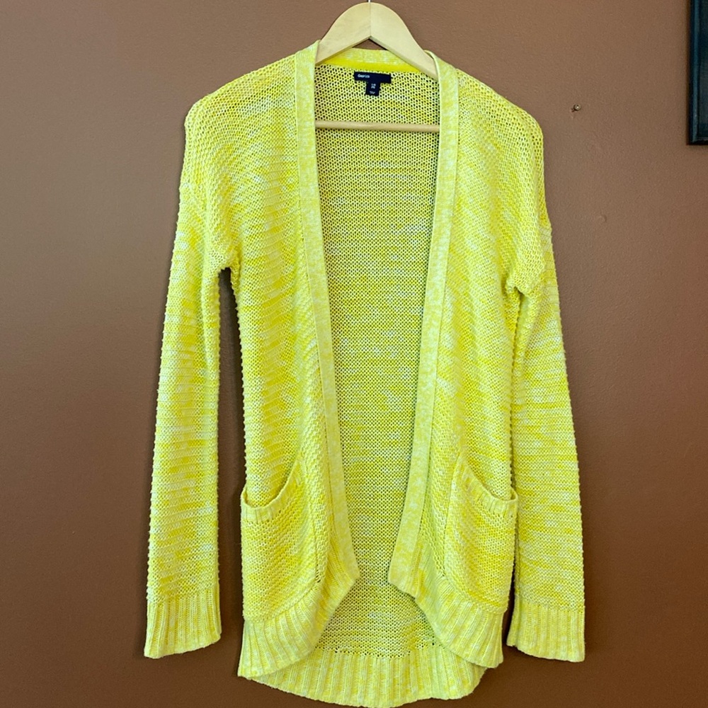 Gap kids yellow wrap sweater in size large/10.